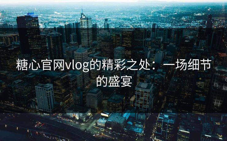 糖心官网vlog的精彩之处：一场细节的盛宴