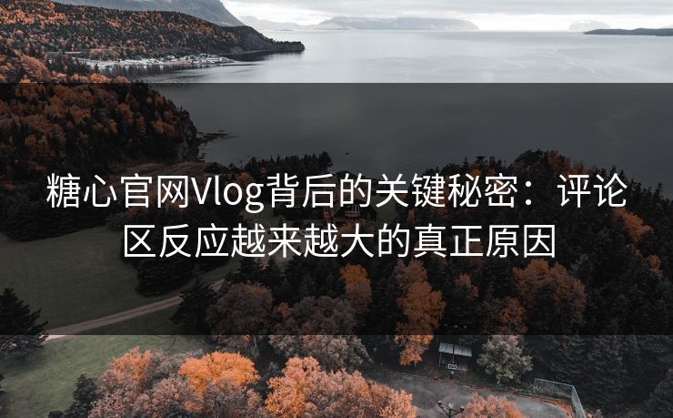 糖心官网Vlog背后的关键秘密：评论区反应越来越大的真正原因