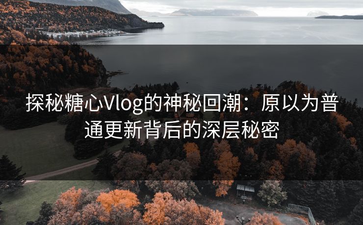 探秘糖心Vlog的神秘回潮：原以为普通更新背后的深层秘密