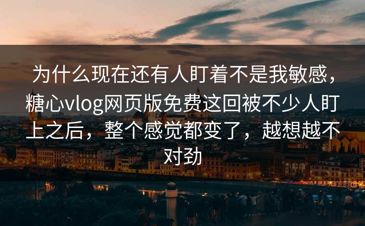 为什么现在还有人盯着不是我敏感，糖心vlog网页版免费这回被不少人盯上之后，整个感觉都变了，越想越不对劲