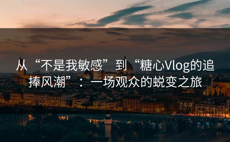 从“不是我敏感”到“糖心Vlog的追捧风潮”：一场观众的蜕变之旅
