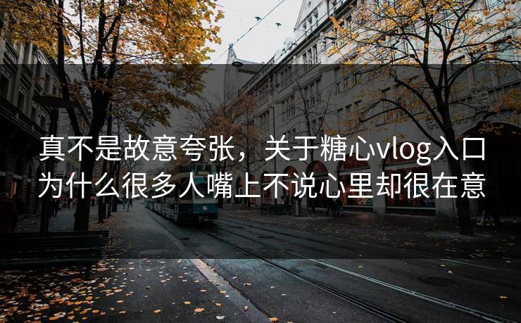 真不是故意夸张，关于糖心vlog入口为什么很多人嘴上不说心里却很在意